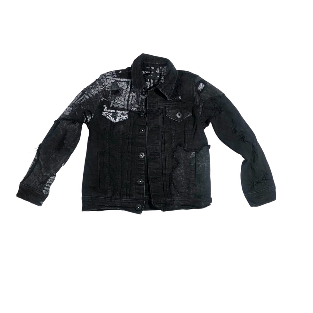 Jordan Craig Kids Denim Jacket Black White Size 8 Streetwear Legacy Edition